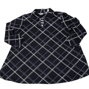 Women's Cato Black & White Plaid Tunic Top Plus Size 14/16W